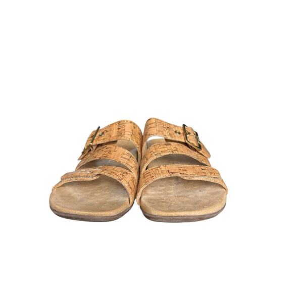 Vionic Womens Skylar Cork Slide Sandals Size 6 Adjustable Tan Gold TVW4946 - Picture 2 of 7